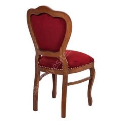 Klasik Ahşap Sandalye Ceviz Kırmızı