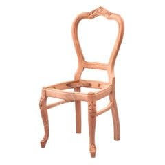 Klasik Ayak Oymalı Ham Ahşap Sandalye 03