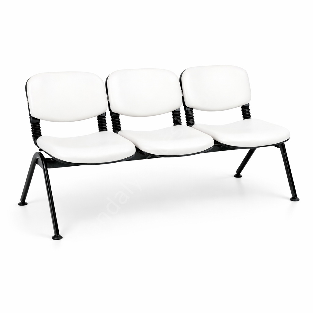 Form Üçlü Bekleme Koltuğu Boyalı Beyaz