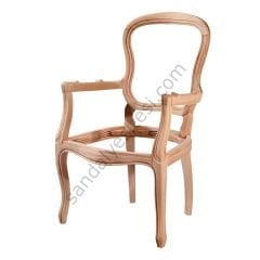 Klasik Döşemeli Ham Ahşap Berjer