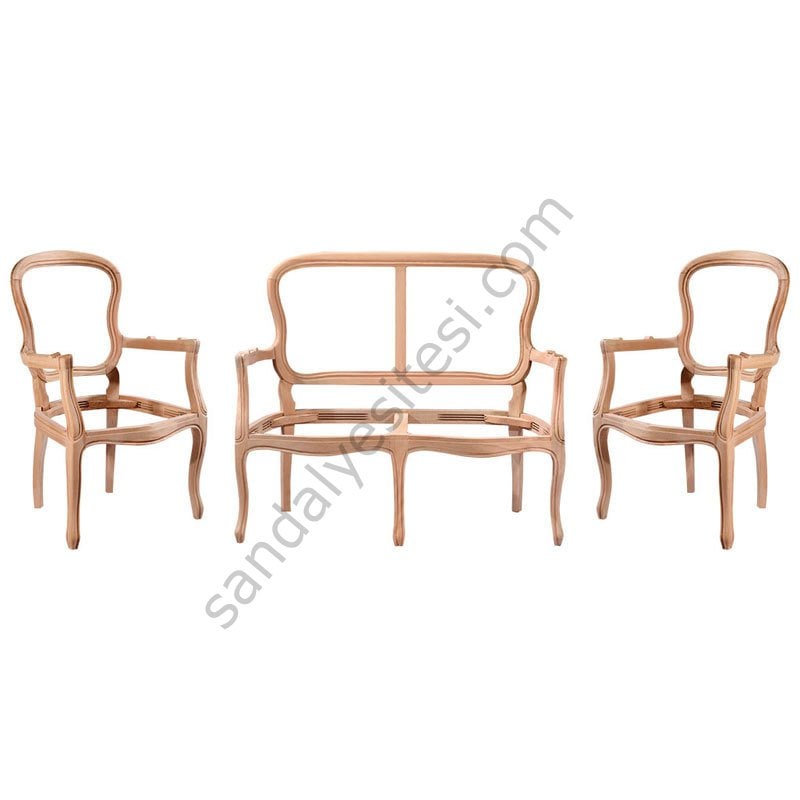 Klasik Ham Ahşap Çay Takımı