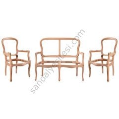 Klasik Ham Ahşap Çay Takımı