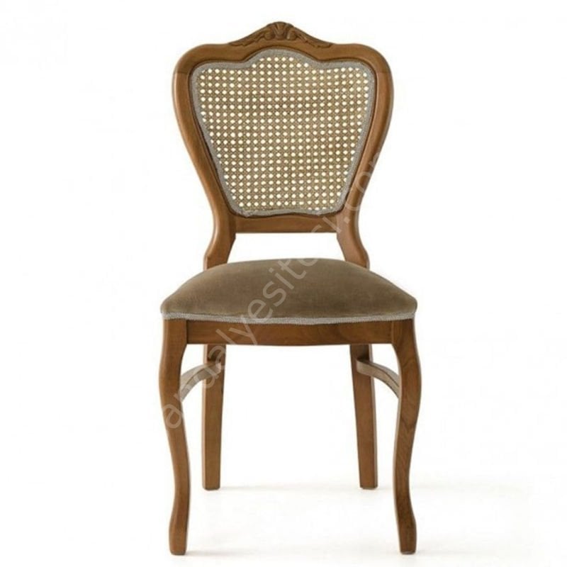 Klasik Oymalı Ahşap Sandalye Ceviz