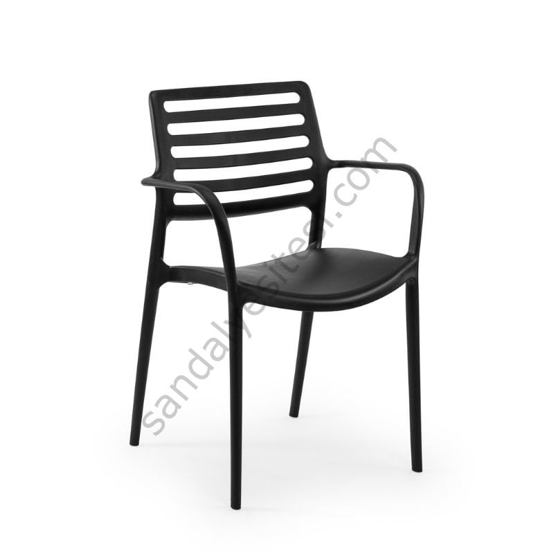 Vakame PP Kollu Plastik Sandalye Siyah