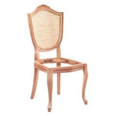 Kupa Hasırlı Oymalı Ham Ahşap Sandalye