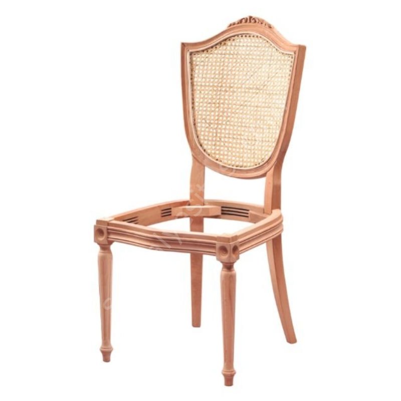 Kupa Hasırlı Oymalı Tornalı Ham Ahşap Sandalye