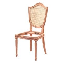 Kupa Hasırlı Oymalı Tornalı Ham Ahşap Sandalye