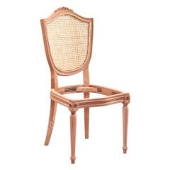 Kupa Hasırlı Oymalı Tornalı Ham Ahşap Sandalye