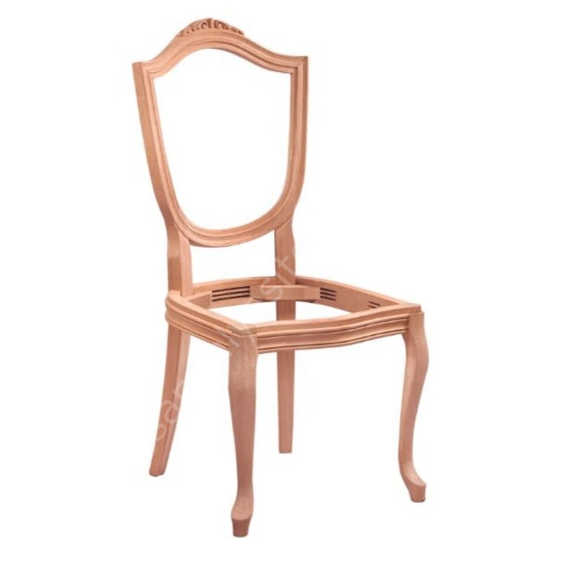 Kupa Oymalı Kolsuz Ham Ahşap Sandalye