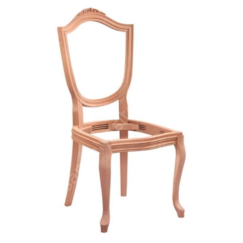 Kupa Oymalı Kolsuz Ham Ahşap Sandalye