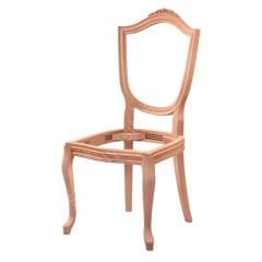 Kupa Oymalı Kolsuz Ham Ahşap Sandalye