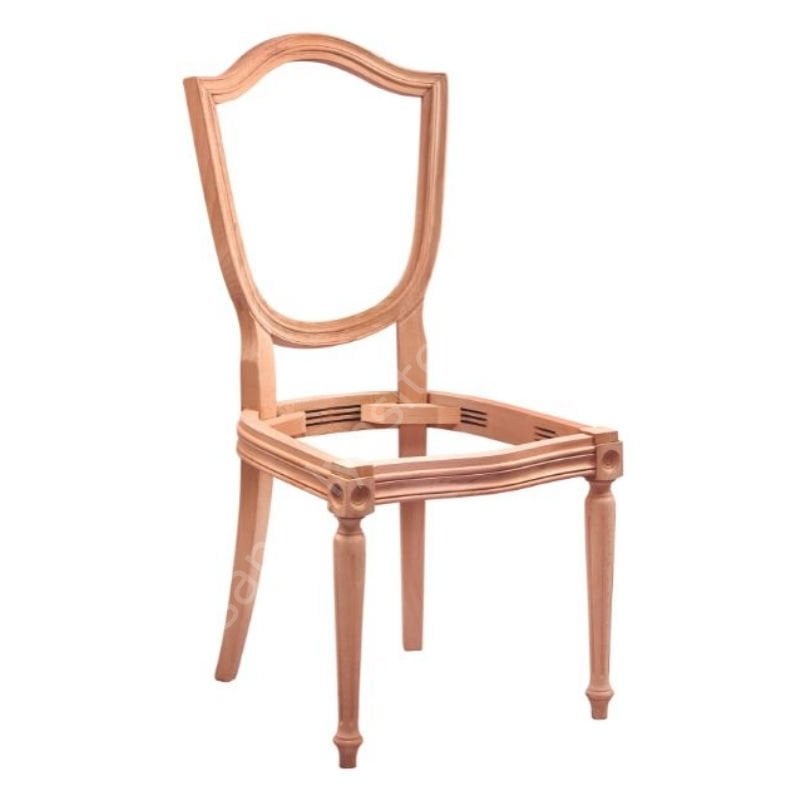 Kupa Tornalı Kolsuz Ham Ahşap Sandalye