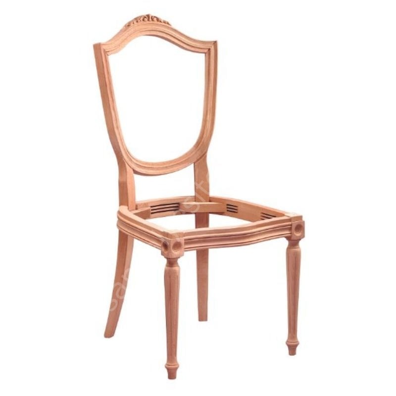 Kupa Tornalı Oymalı Ham Ahşap Sandalye