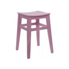 Boyalı Ahşap Tabure 45 cm Pembe