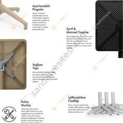 Laos Katlanır Masa Takımı 2 Kişilik