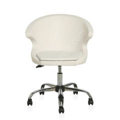 Buket Krom Ayaklı Bilgisayar Koltuğu Krem