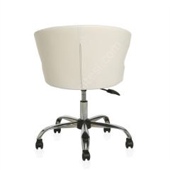 Buket Krom Ayaklı Bilgisayar Koltuğu Krem