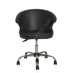 Buket Krom Ayaklı Bilgisayar Koltuğu Siyah