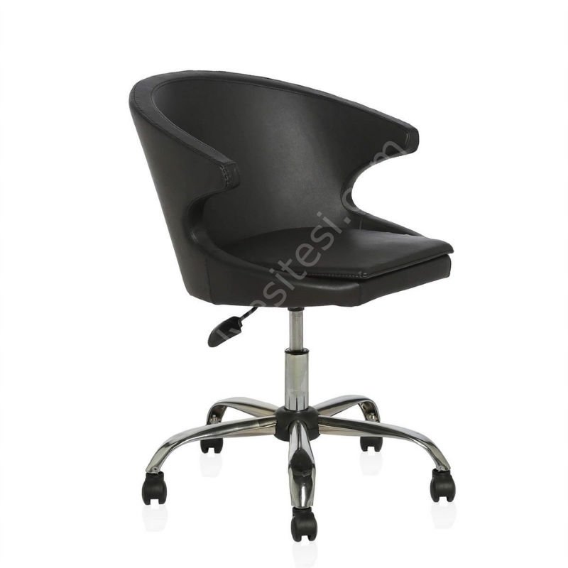 Buket Krom Ayaklı Bilgisayar Koltuğu Siyah