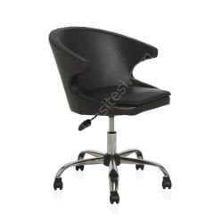 Buket Krom Ayaklı Bilgisayar Koltuğu Siyah