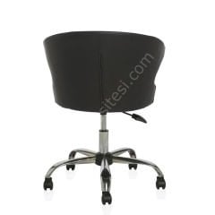 Buket Krom Ayaklı Bilgisayar Koltuğu Siyah