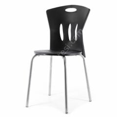 Aleyna Metal Ayaklı Plastik Sandalye Siyah