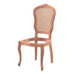 Cetro İtalyan Hasırlı Oymalı Ham Ahşap Sandalye