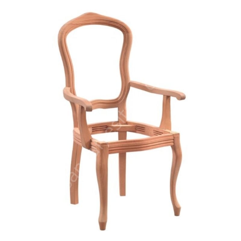 Cetro İtalyan Kollu Ham Ahşap Sandalye
