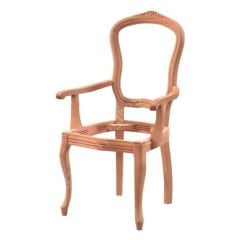 Cetro İtalyan Oymalı Kollu Ham Ahşap Sandalye