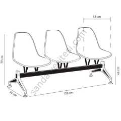 Veos Üçlü Bekleme Koltuğu 001