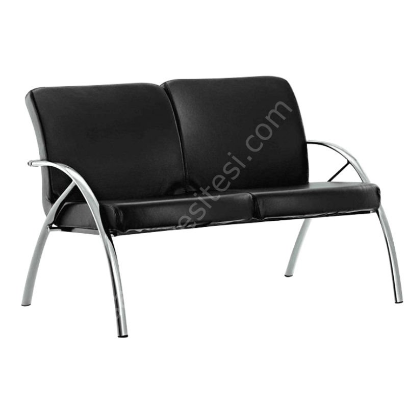 Lion İkili Bekleme Koltukları Siyah