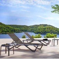 Water Alüminyum Şezlong Cappucinno