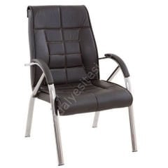 Dark Krom Ayaklı Misafir Koltuğu Siyah