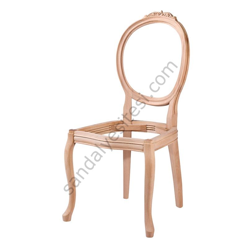 Manolya Ham Oymalı Ahşap Sandalye