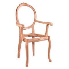 Manolya Ham Oymalı Kollu Ahşap Sandalye