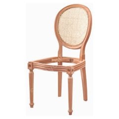 Manolya Hasırlı Tornalı Ham Ahşap Sandalye