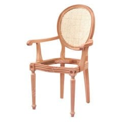 Manolya Hasırlı Tornalı Ham Kollu Ahşap Sandalye