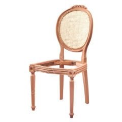 Manolya Hasırlı Tornalı Oymalı Ham Ahşap Sandalye