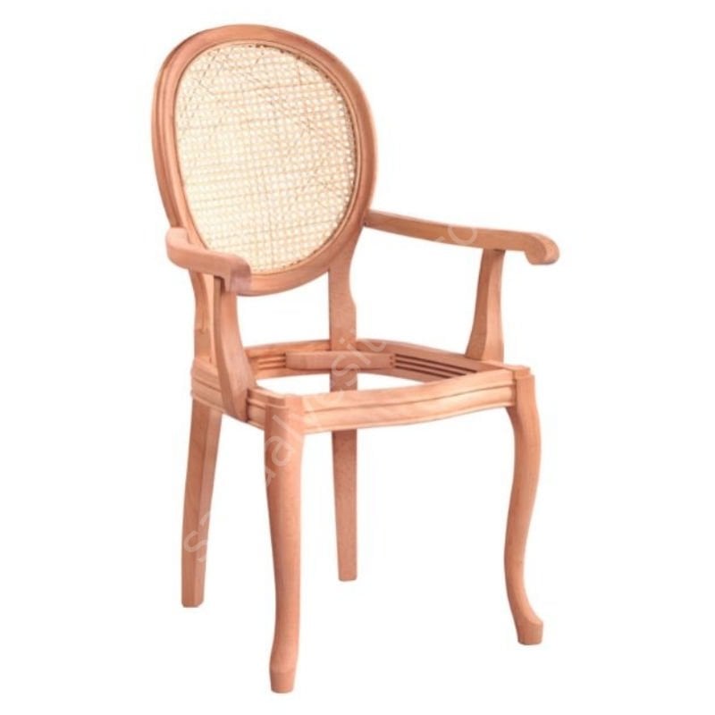 Manolya Kollu Ham Ahşap Kollu Sandalye