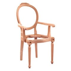 Manolya Tornalı Oymalı Ham Kollu Ahşap Sandalye