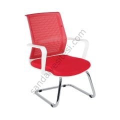 Demars Beyaz Kırmızı Misafir Koltukları