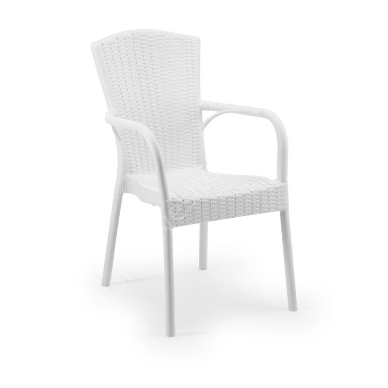Laroy PP Kollu Rattan Sandalye Beyaz