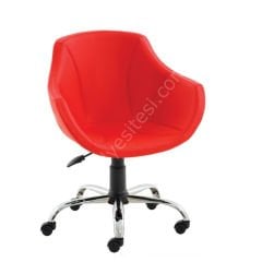 Megan Krom Ayaklı Bilgisayar Koltuğu Kırmızı