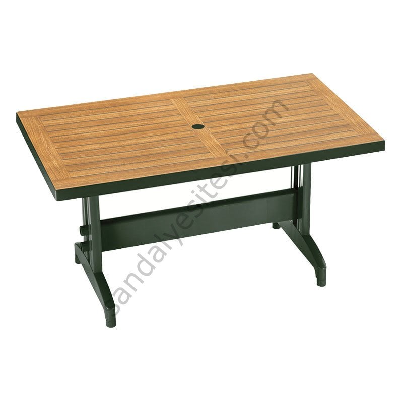 Diva 70x120 Ahşap Desenli Plastik Masa 001