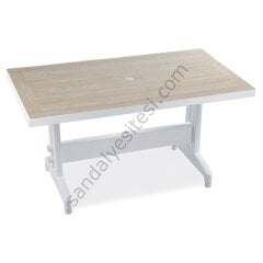 Diva 80x140 Ahşap Desenli Plastik Masa 003