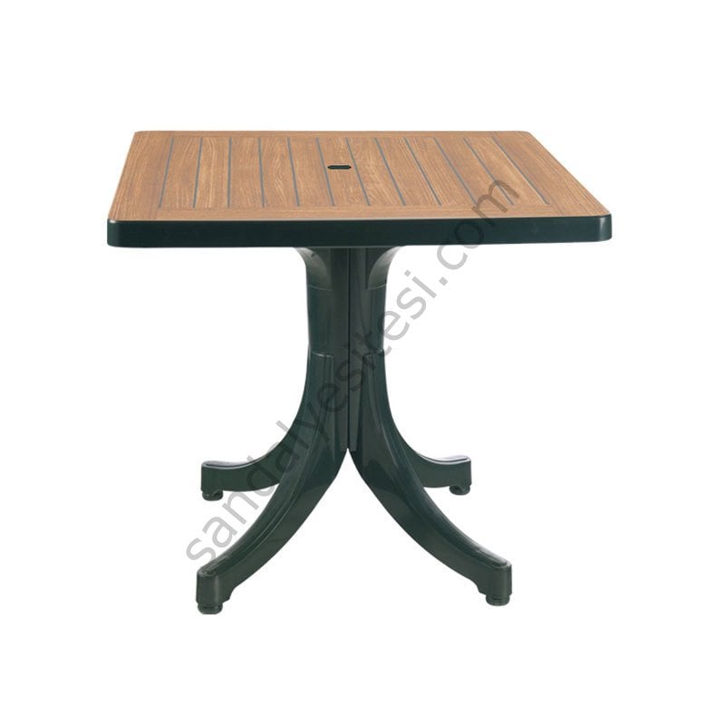 Diva 80x80 Ahşap Desenli Plastik Masa 003