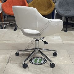Store Krom Ayaklı Çalışma Koltuğu Krem