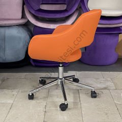 Store Krom Ayaklı Çalışma Koltuğu Turuncu