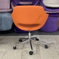 Store Krom Ayaklı Çalışma Koltuğu Turuncu