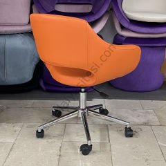 Store Krom Ayaklı Çalışma Koltuğu Turuncu
